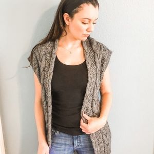LOFT Open Front Chunky Knit Cardigan Sweater